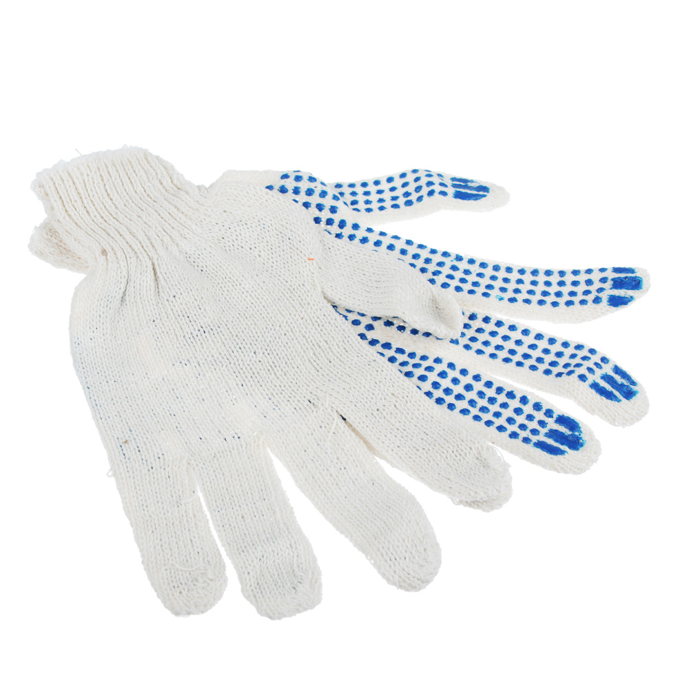 Перчатки вязаные ЭКСТРА х/б с ПВХ напылением "Точка" 4 нити, арт.№ 446-005
