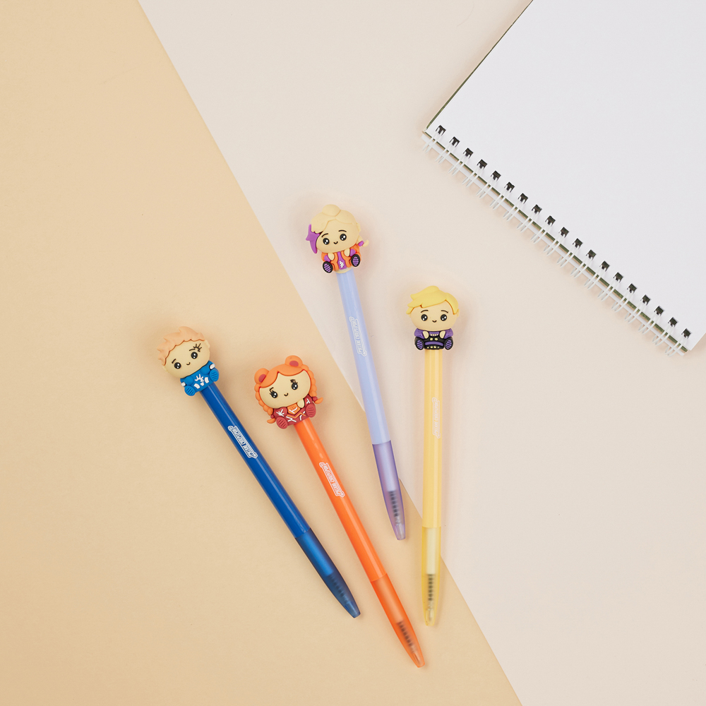 Авторучка шар. BY Русские Супергерои "Кавай" синяя, с фигуркой в форме супергероя, 4 диз., дисплей, арт.№ 591-041