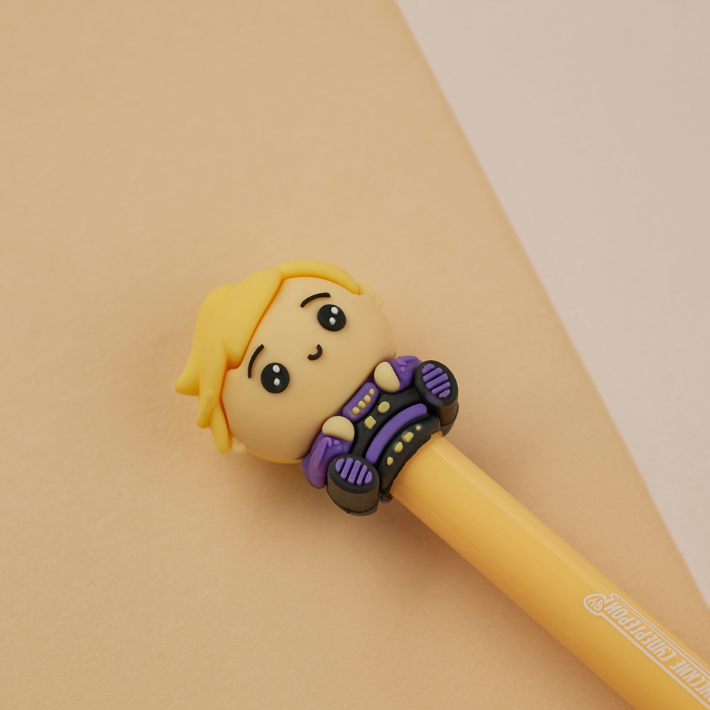 Авторучка шар. BY Русские Супергерои "Кавай" синяя, с фигуркой в форме супергероя, 4 диз., дисплей, арт.№ 591-041