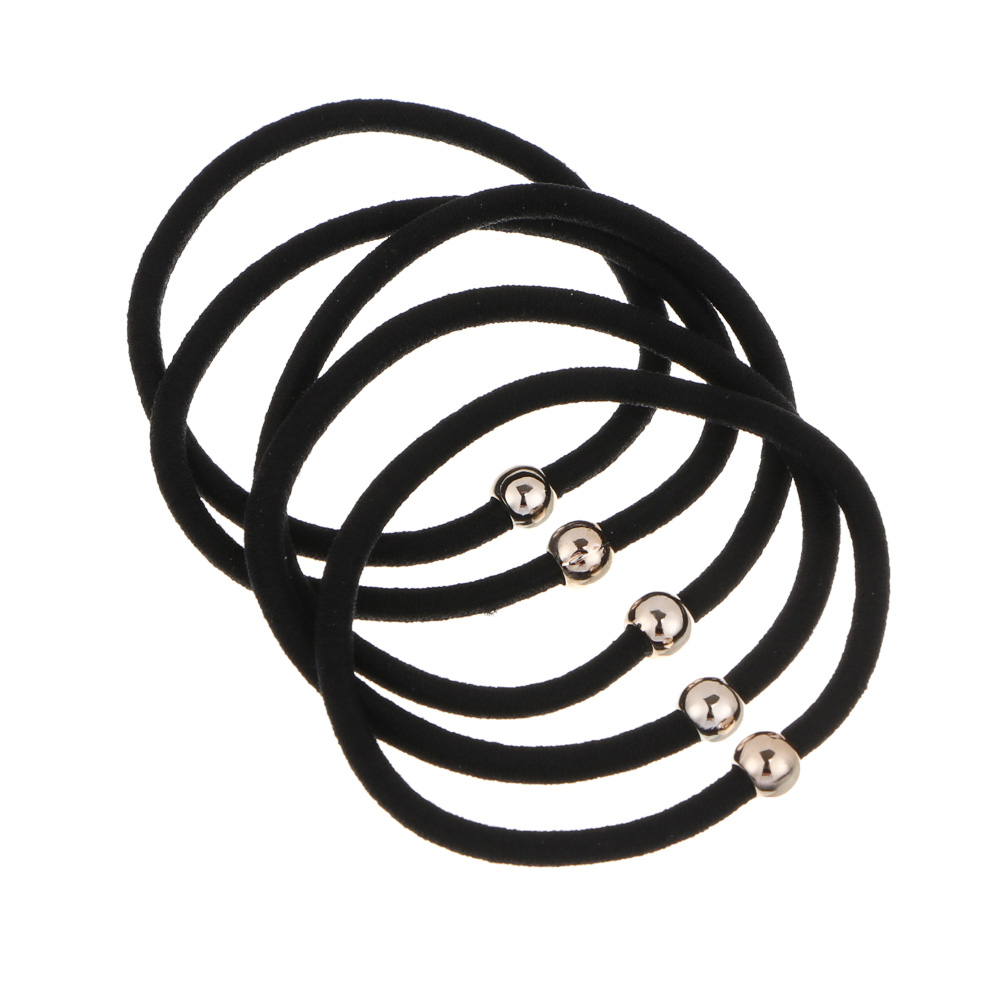 Резинки узкие 5 шт с шариком ЮНИLOOK, 5 см, черный, текстиль, арт.№ 322-332