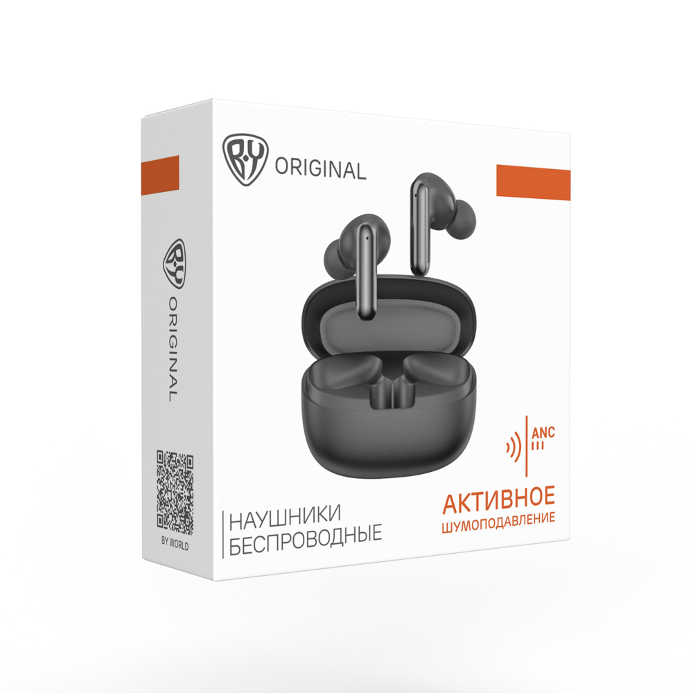 BY Наушники беспроводные TWS QuantumBuds, ANC, внутриканальные, 30/300 мАч, BT6.0, черный, арт.№ 410-291