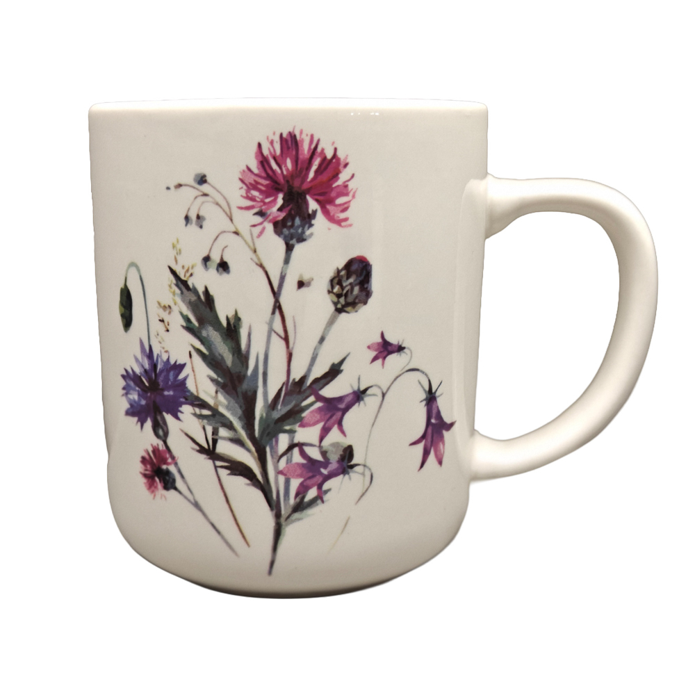 Кружка Флёр тм MILLIMI, 350мл, фарфор, белый, арт.№ 816-134