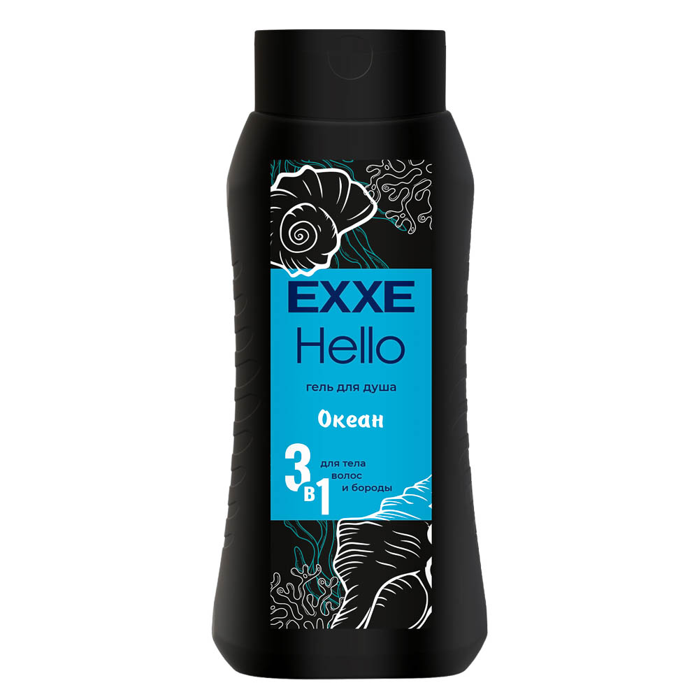 Гель для душа мужской EXXE Hello 3в1 Океан, 400мл, арт.№ 495-024