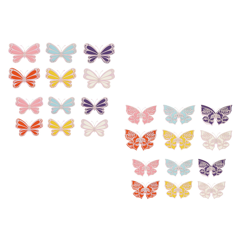 Набор наклеек на стену "Бабочки" тм Fntastic, 11 см, 8 см, 12 шт, пластик, 2 вида, арт.№ 503-577