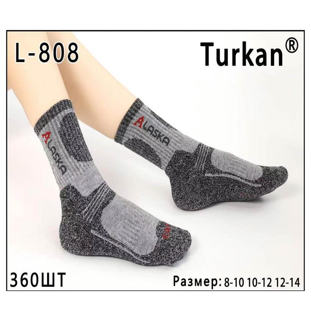 Термоноски детские, тм TURKAN, 8-10 лет, 85% шерсть, 10% ангора, 5% лайкра, разноцветные, L-808, арт.№ 019-617