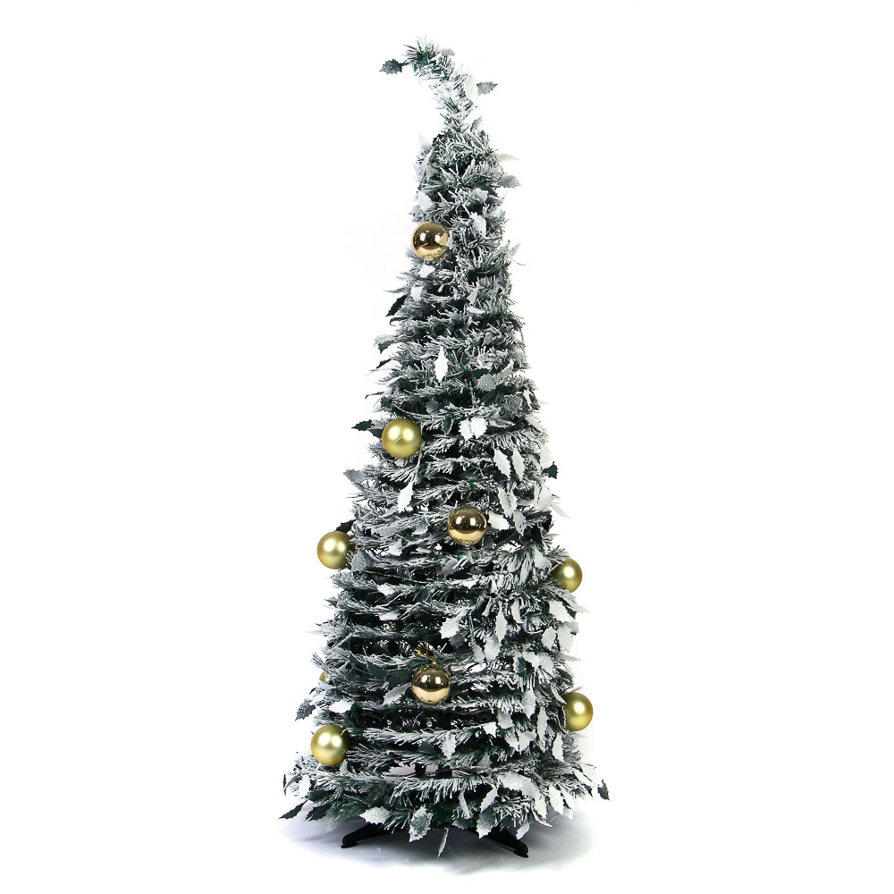 Ель складная с украшениями, 120см, 80 LED, PVC, 26-1, арт.№ 387-087