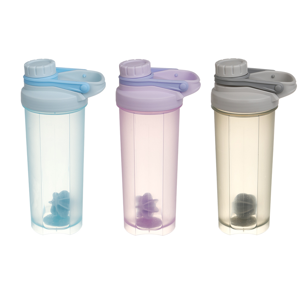 Шейкер спортивный тм BY SPORT, 700мл, 24х11см, пластик PP, 3 цвета, арт.№ 088-146