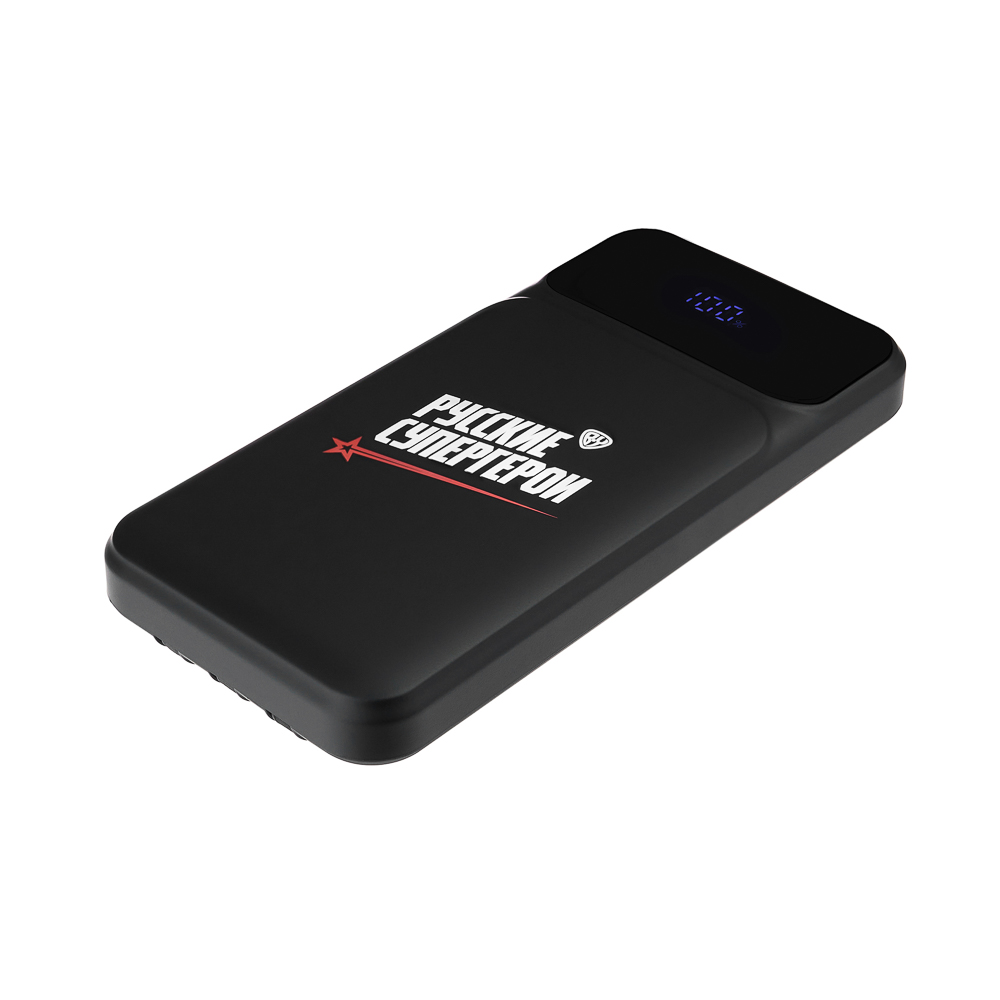 BY Герои Аккумулятор мобильный, 10000мАч, встроенные кабели, индик.заряда, светящийся логотип, арт.№ 031-105