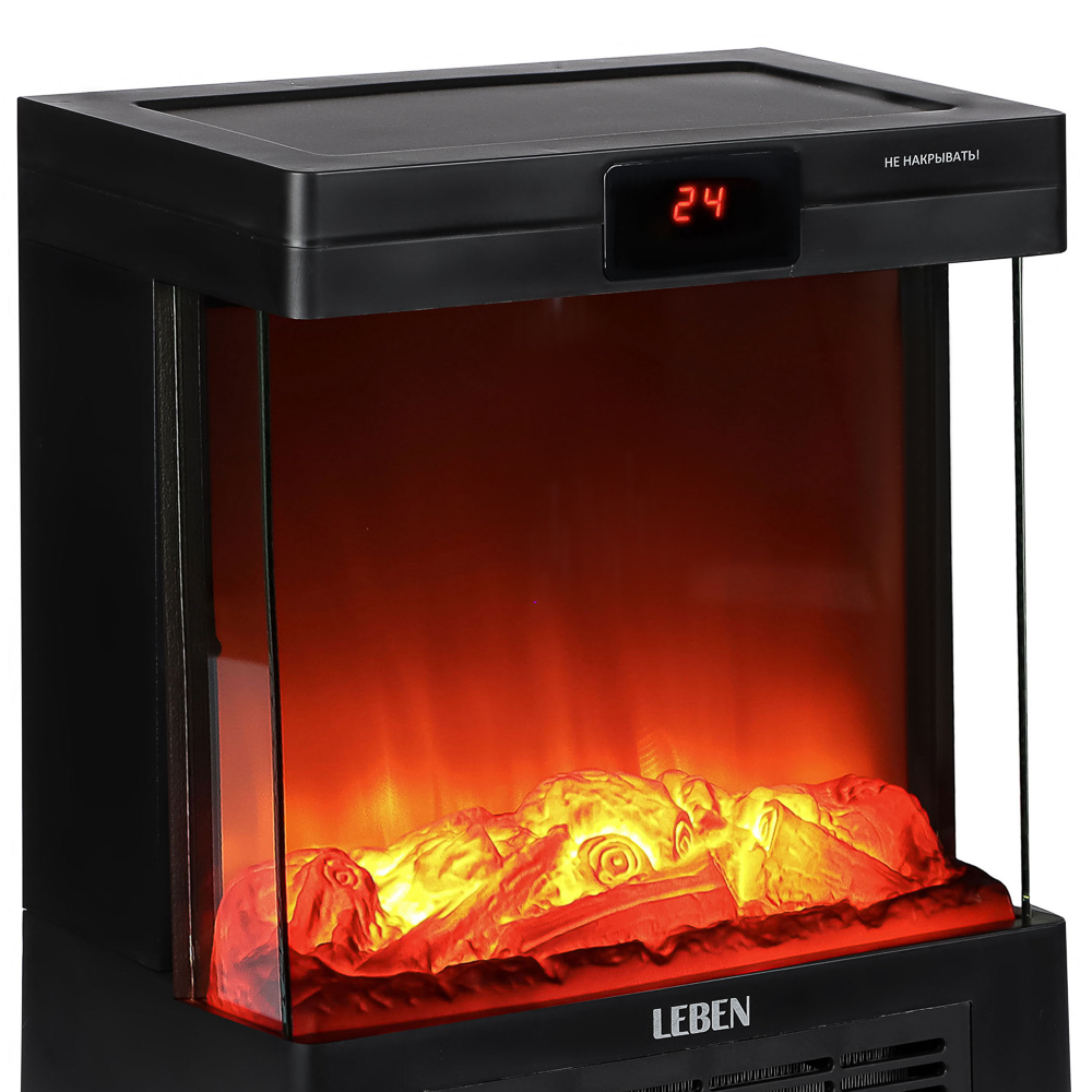 Электрокамин тм LEBEN, 2000Вт, 2 режима, эффект пламени, чёрный, арт.№ 698-150