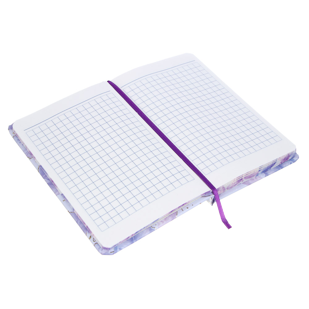 Записная книжка на резинке, А6, 9х14см, 80 л., цветной срез, закладка-лента, Бабочки, 4 дизайна, арт.№ 574-071