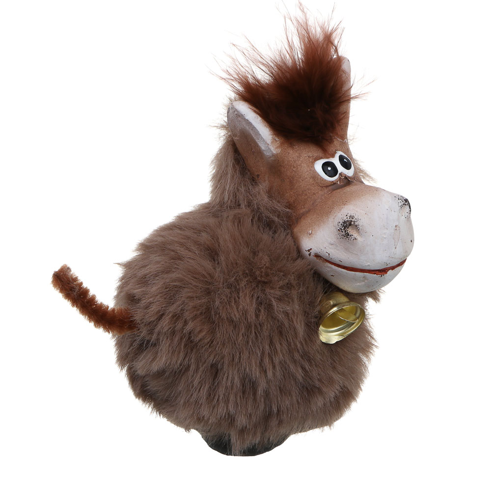 СНОУ БУМ Фигурка лошади 5.8x4.5x8 см, керамика, искусственный мех, арт.№ 398-869