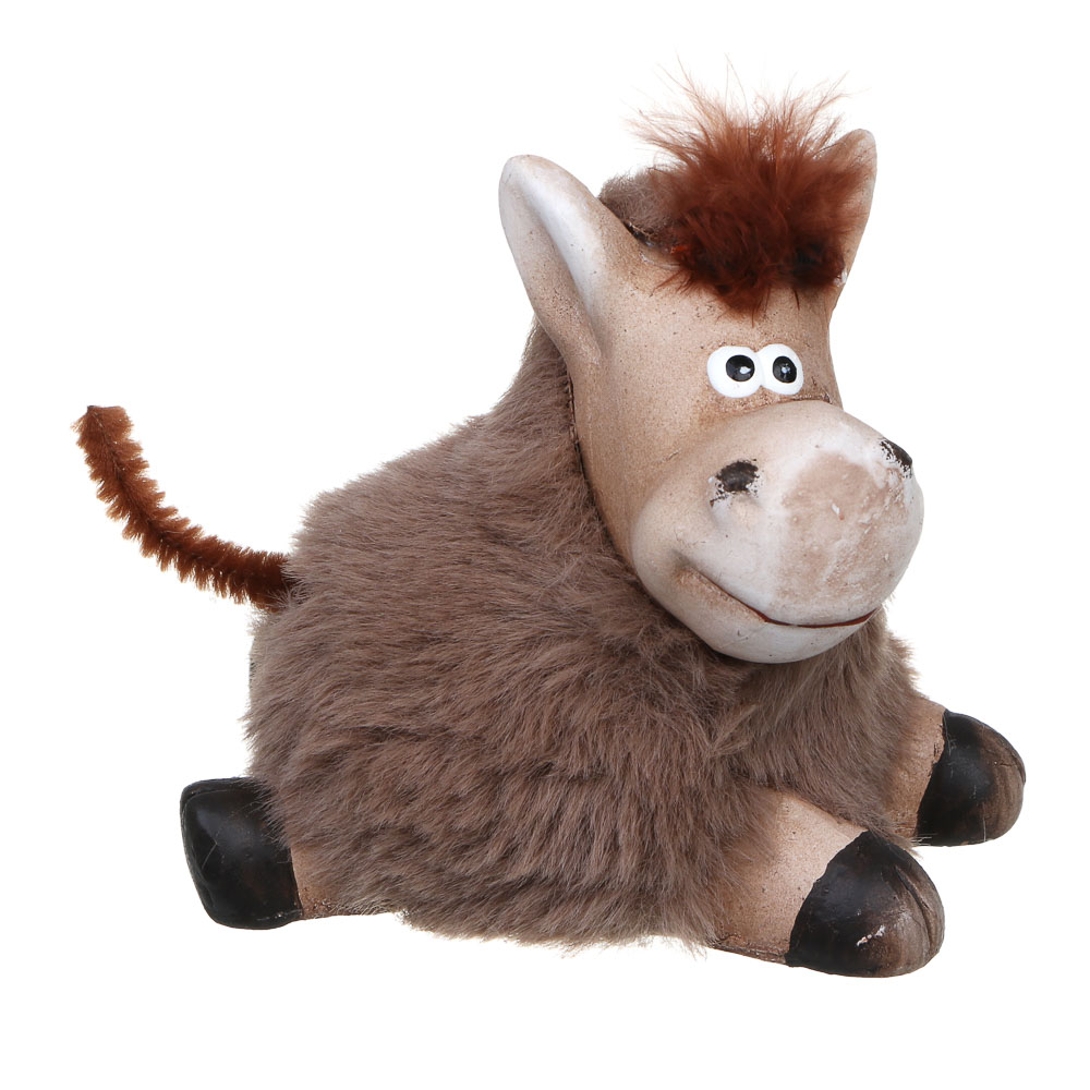 Фигурка лошади 9,3x5,8x8,3 см СНОУ БУМ, керамика, искусственный мех, арт.№ 398-870