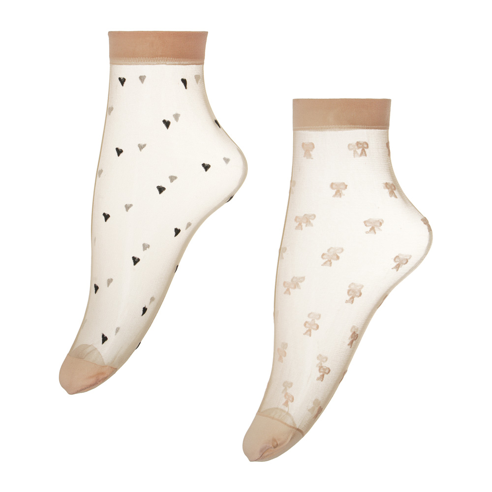 Носки женские с рисунком 2 пары 20  DEN, тм GALANTE, р.23-25, 80% нейлон,20% спандекс, цвета в ас-те, арт.№ 019-588