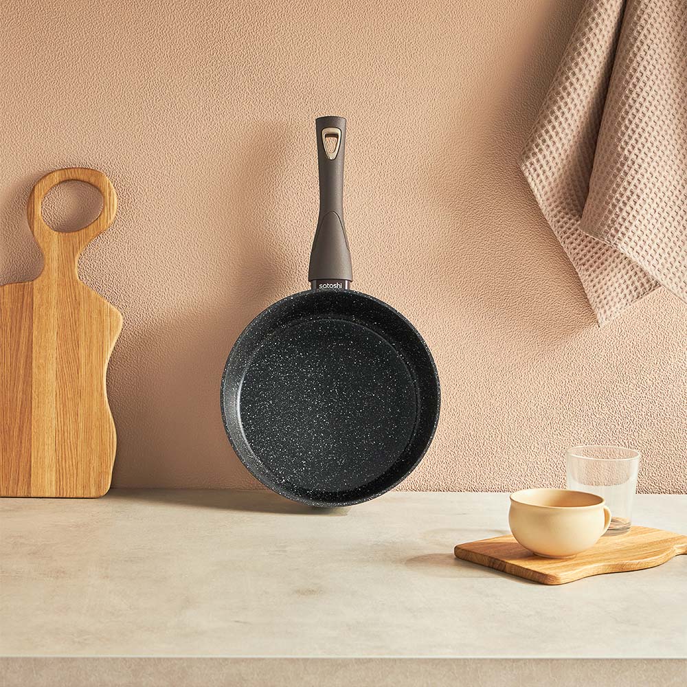 SATOSHI Валькур Сковорода литая глубокая d=24см, антипригарное покрытие мрамор, индукция, арт.№ 846-474
