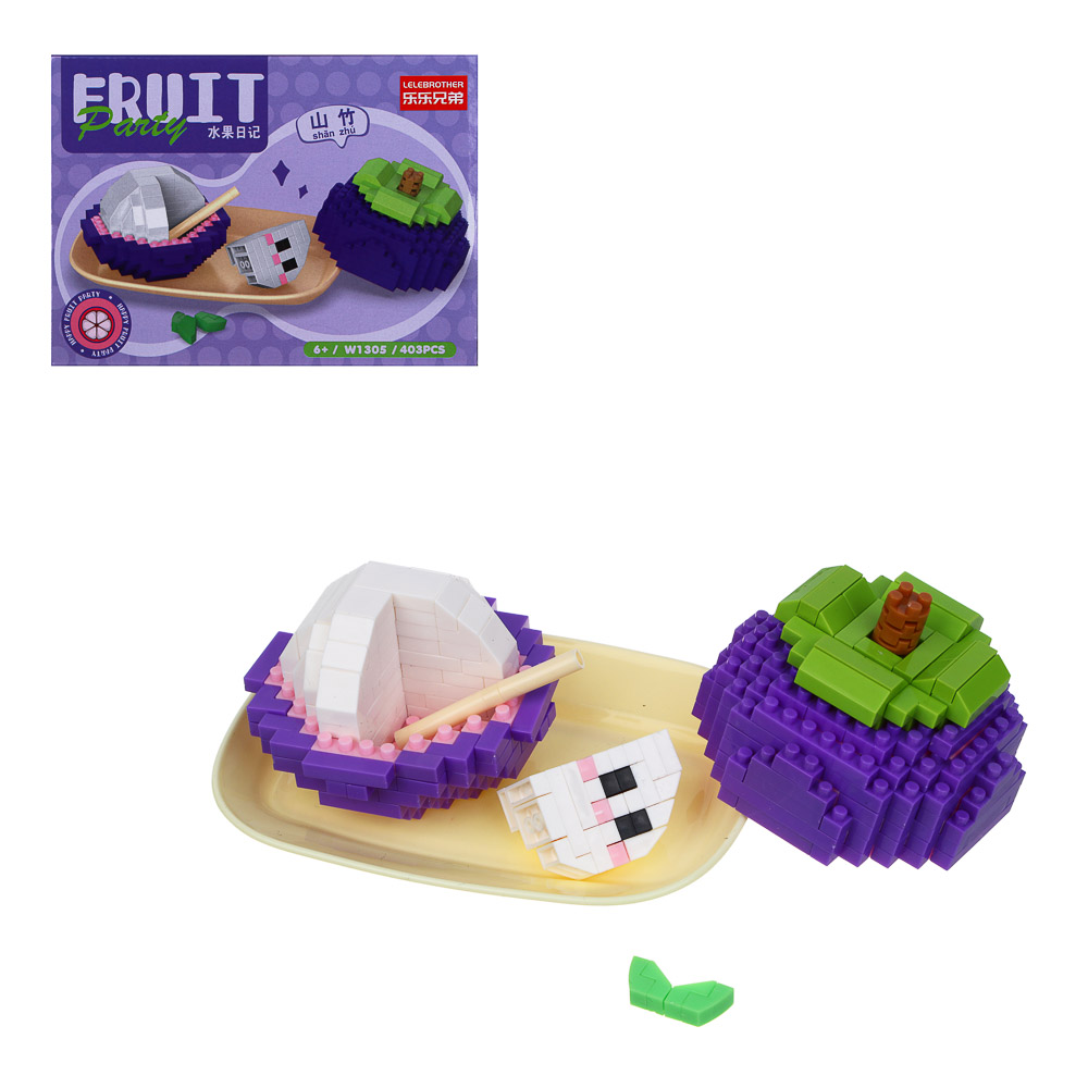 Конструктор мини 3D "Фруктики", ABS, 16х4,5х11,5см, 6 видов, арт.№ 858-071