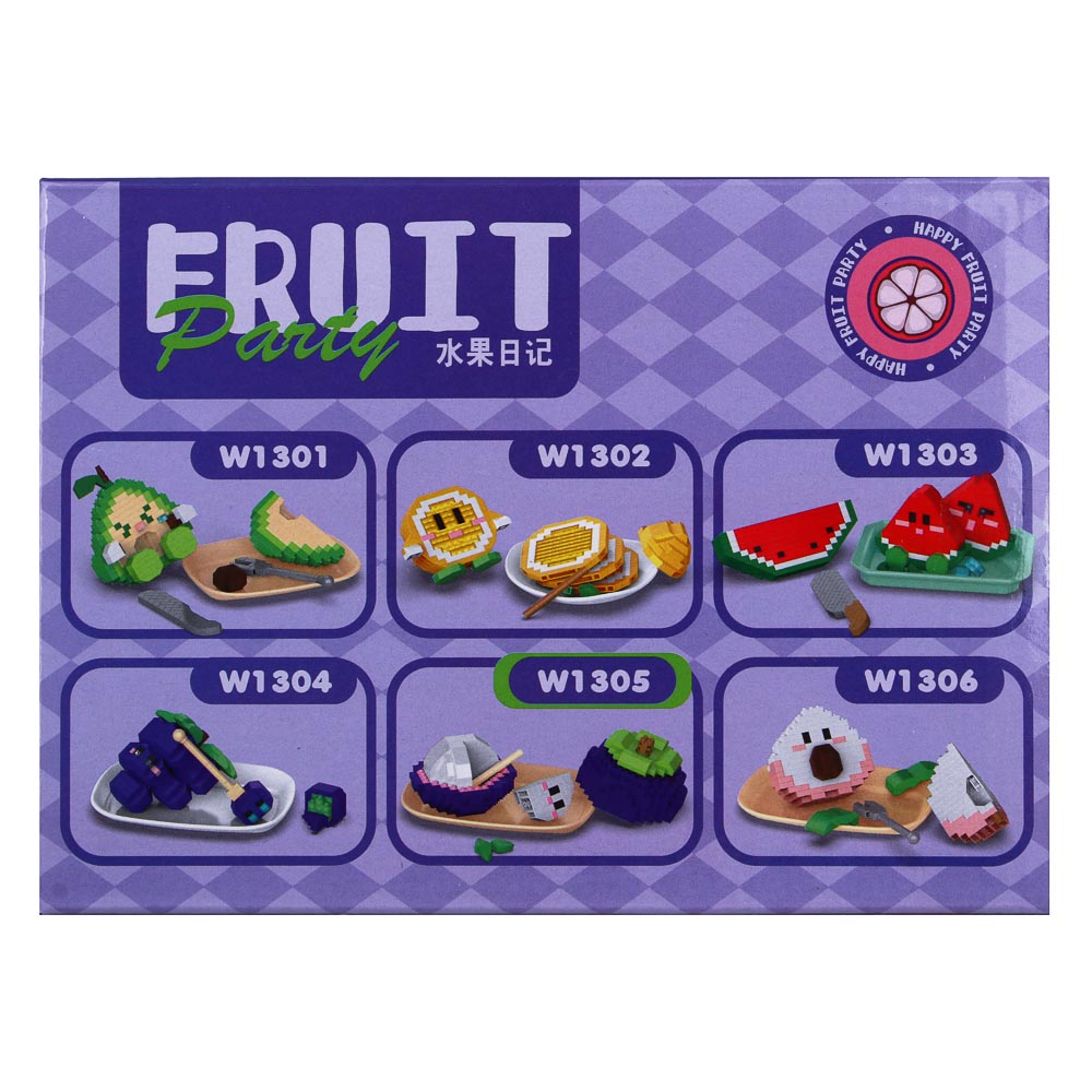 Конструктор мини 3D "Фруктики", ABS, 16х4,5х11,5см, 6 видов, арт.№ 858-071