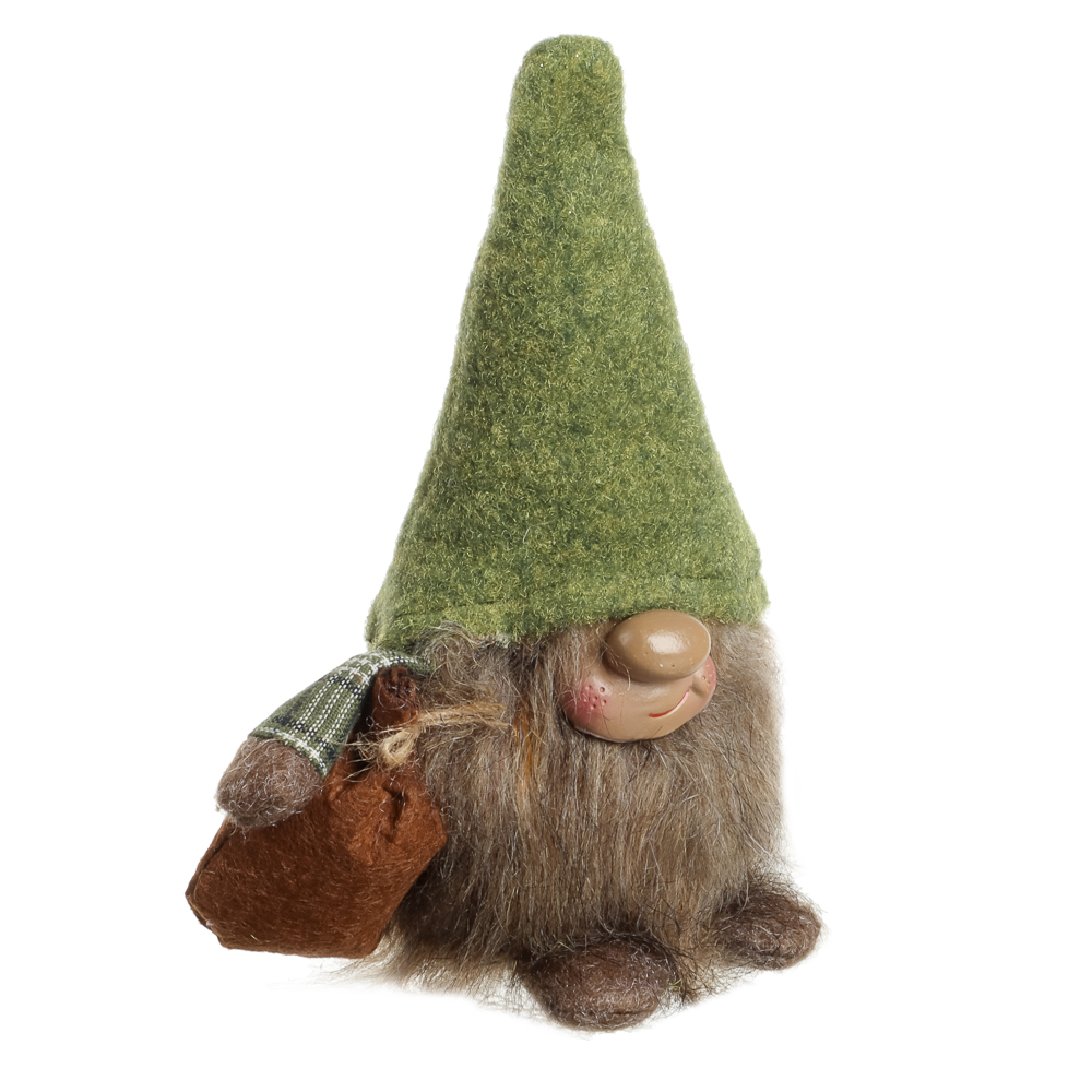 СНОУ БУМ Сувенир Гном 23 см, полиэстер, зеленый, арт.№ 140-137