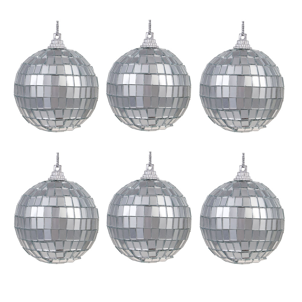 СНОУ БУМ Набор шаров 6 см, 6 шт, серебро, диско шар, 26-131, арт.№ 373-561