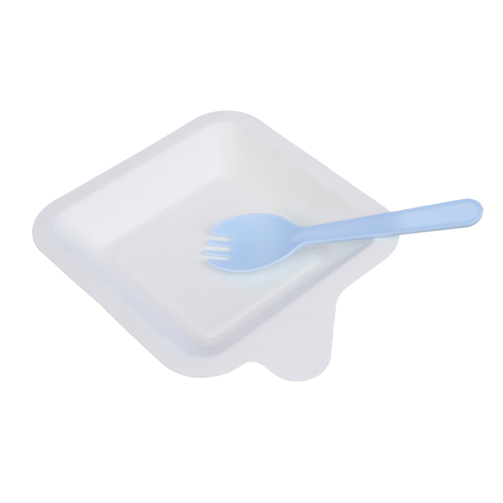 Набор посуды одноразовой, 11x13см, картон, пластик, 10 вилок-ложек, 10 тарелок, арт.№ 530-372