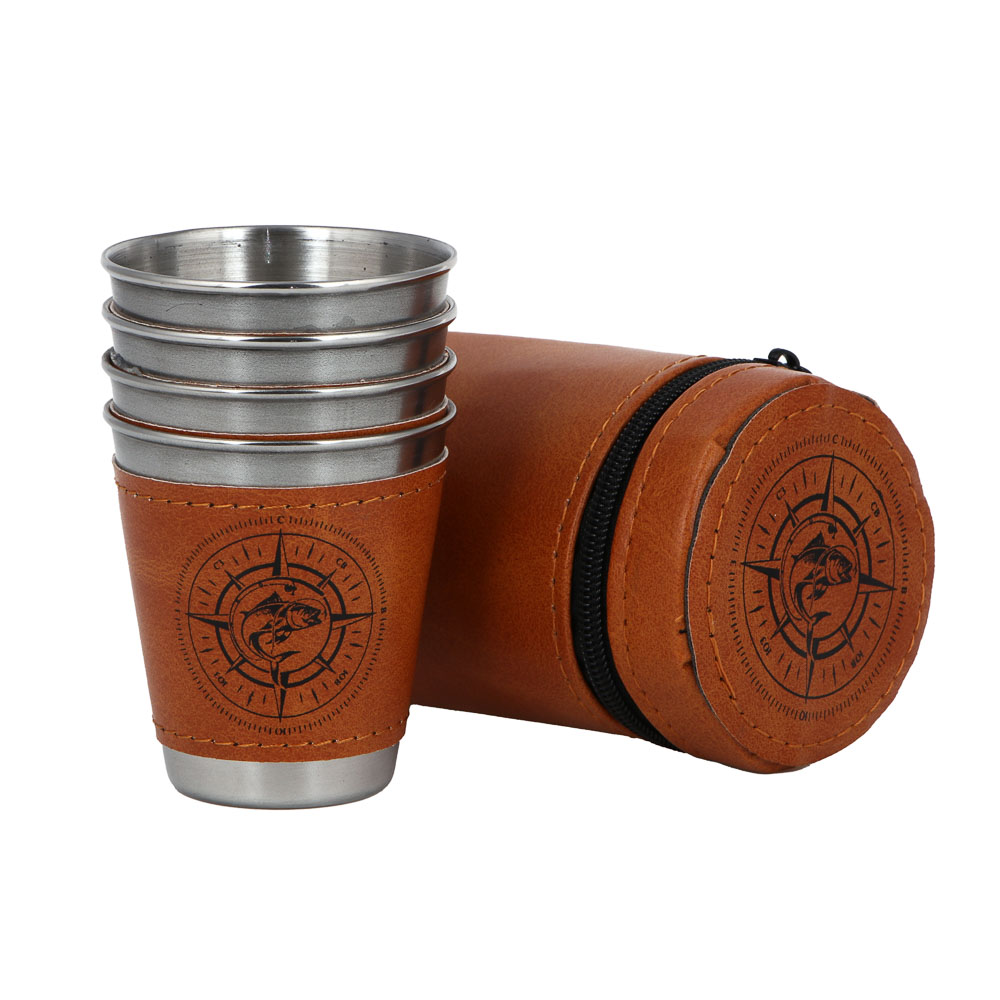 Набор стаканов в чехле тм AZOR FISHING, 4 стакана, 75мл, арт.№ 127-056