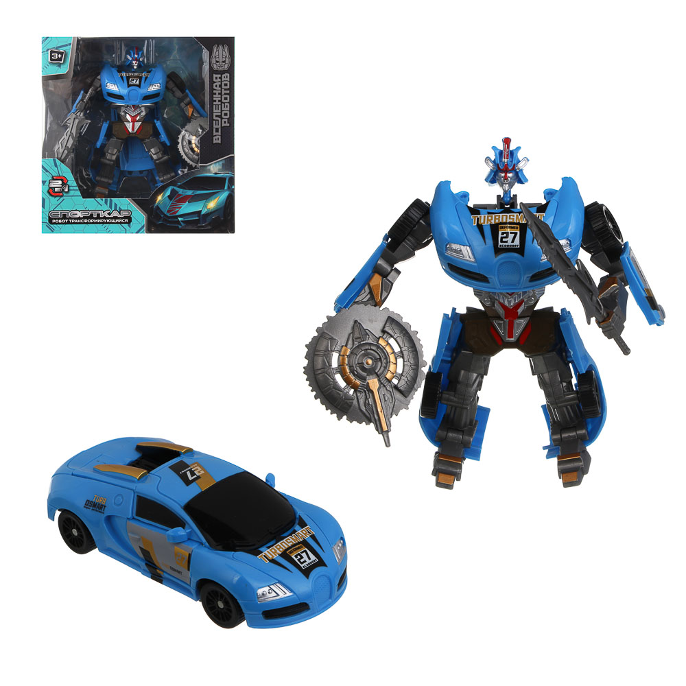 ИГРОЛЕНД Робот трансформирующийся "Спорткар",  PP, 19х19,5х7,5 см, 4 дизайна, арт.№ 296-133