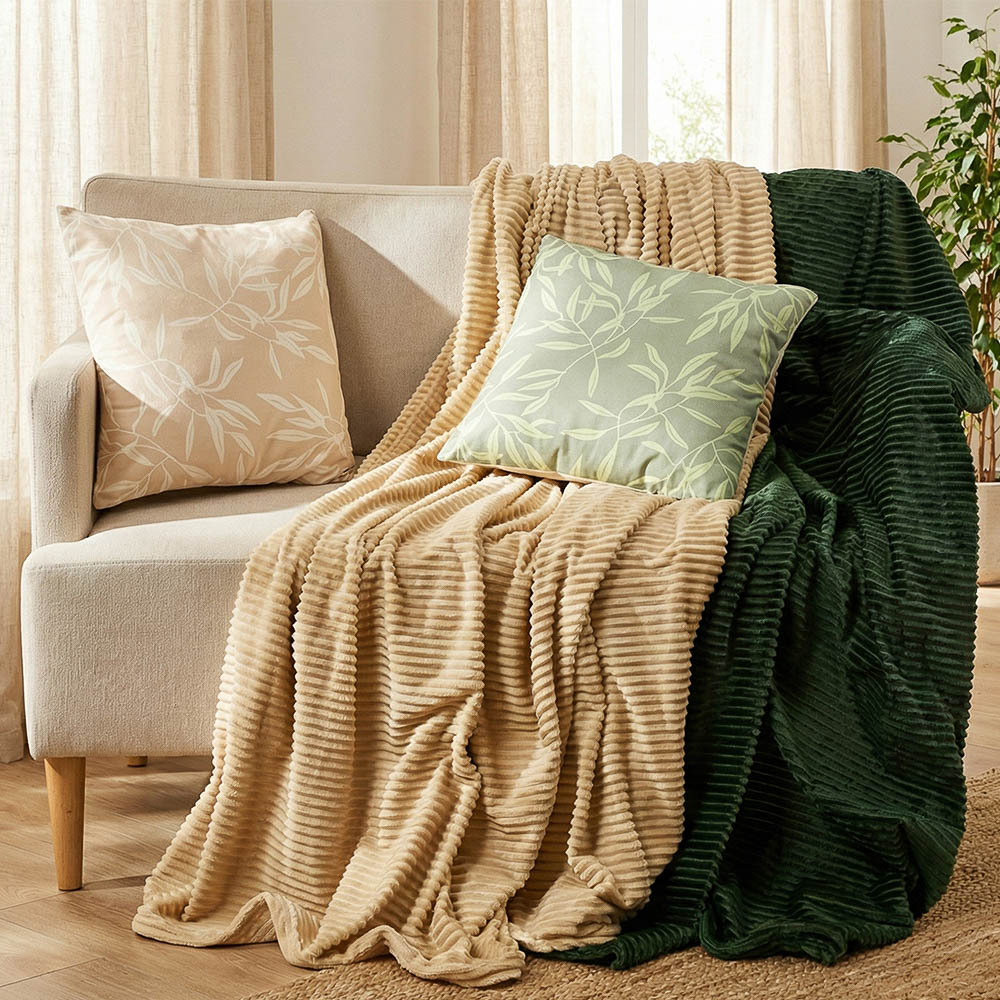 PROVANCE Мосс Плед микрофибра 150х200см, полоска, 260 г/м, 100% полиэстер, 2 цвета, арт.№ 486-223