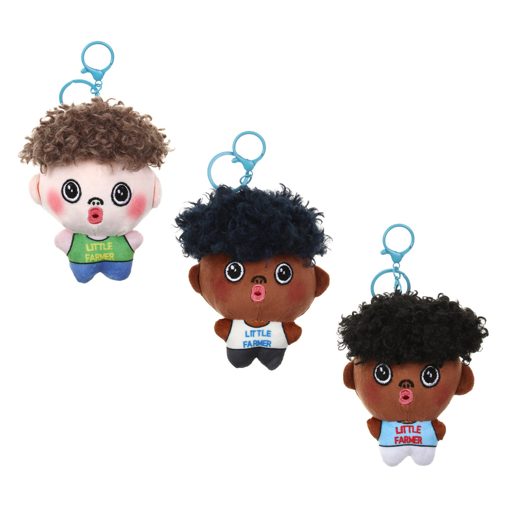 Игрушка мягкая с механизмом "Малыш в парике" 13 см, полиэстер, тм ИГРОЛЕНД, 3 +, арт.№ 264-692