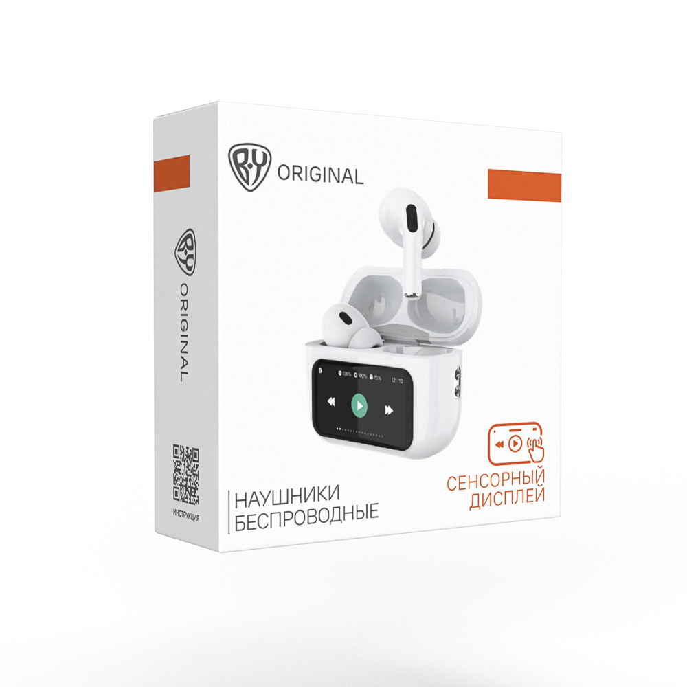 Наушники беспроводные TWS BY Sphero, внутриканальные, дисплей, ANC, ENC, 30/350 мАч, BT6.0, чёрный, арт.№ 410-305