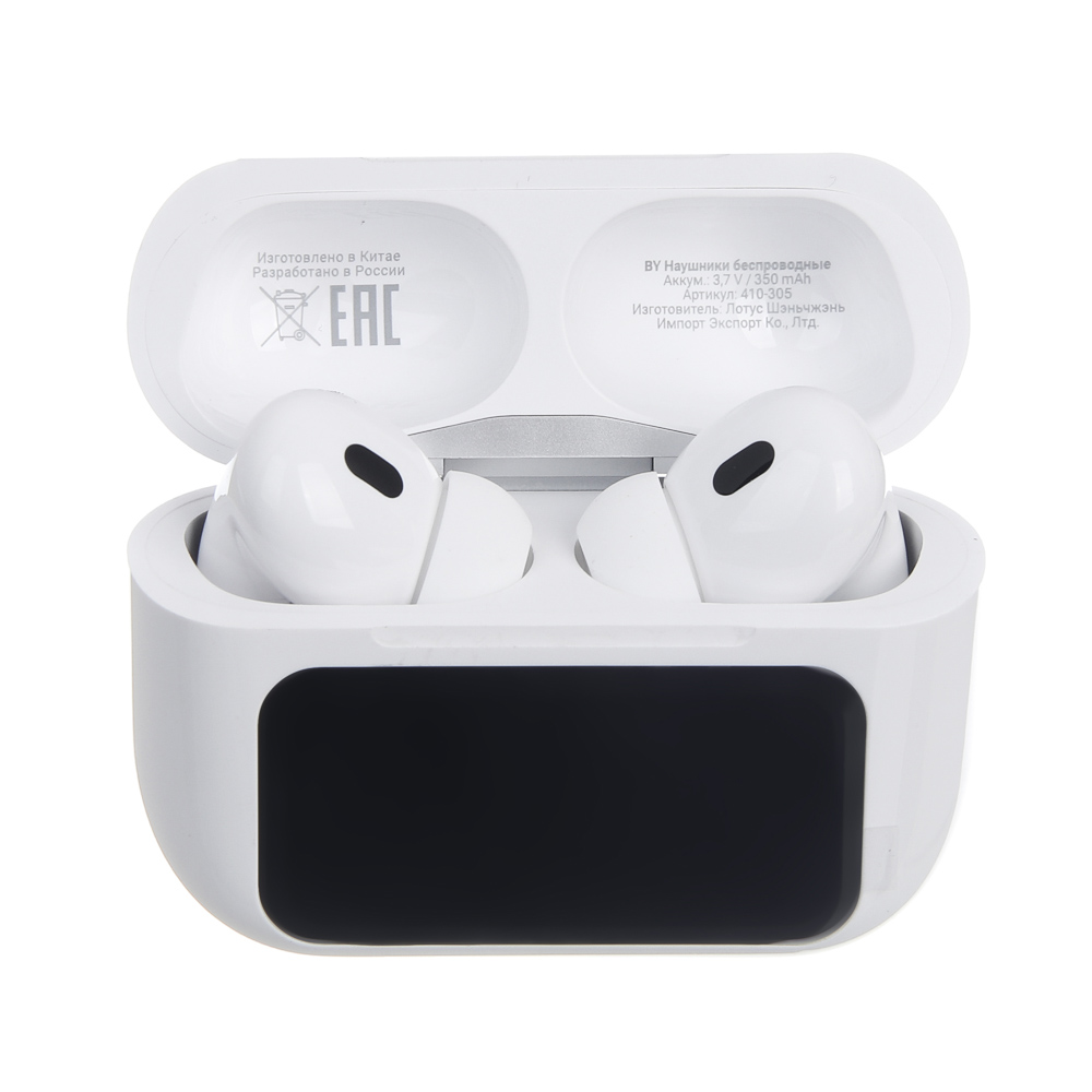 Наушники беспроводные TWS BY Sphero, внутриканальные, дисплей, ANC, ENC, 30/350 мАч, BT6.0, чёрный, арт.№ 410-305