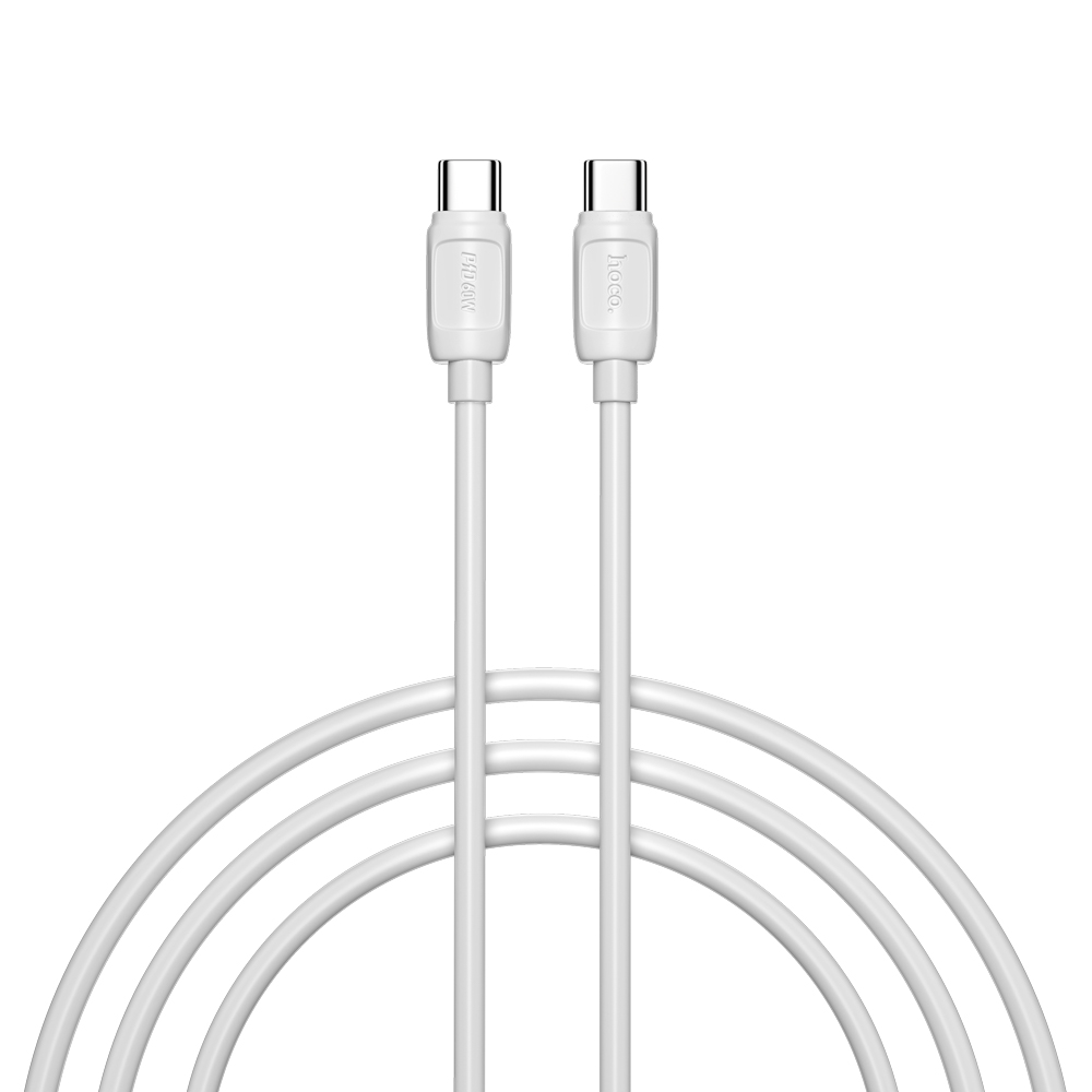 Кабель для зарядки Type C-Type C hoco. модель X115, 60Вт, 1м, 3А, белый, арт.№ 931-562