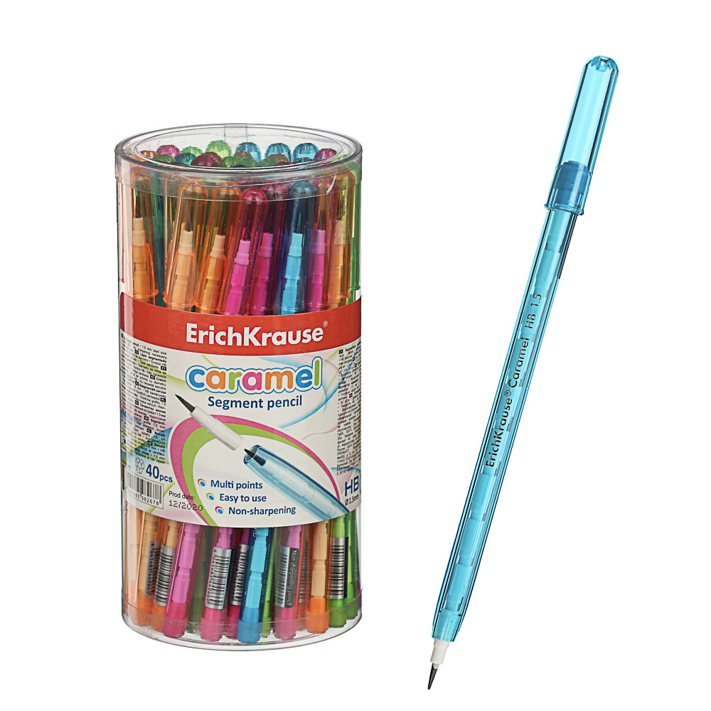 Erich Krause Карандаш сегментный "Карамель", 1,5мм, HB, пластик, 44966, арт.№ 605-023