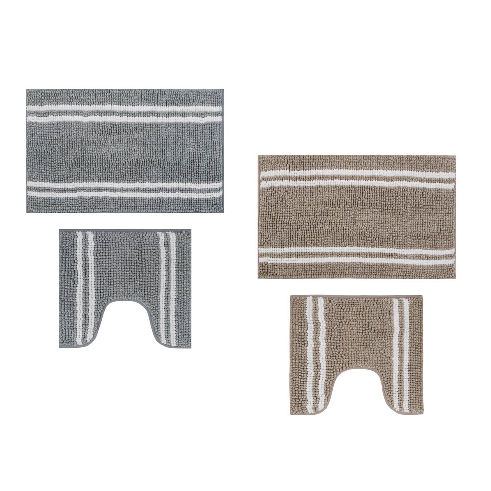 Набор ковриков для ванной тм VETTA Hillock, синель  1250г/м², 45х40см+75х45см, 2 дизайна, арт.№ 462-834