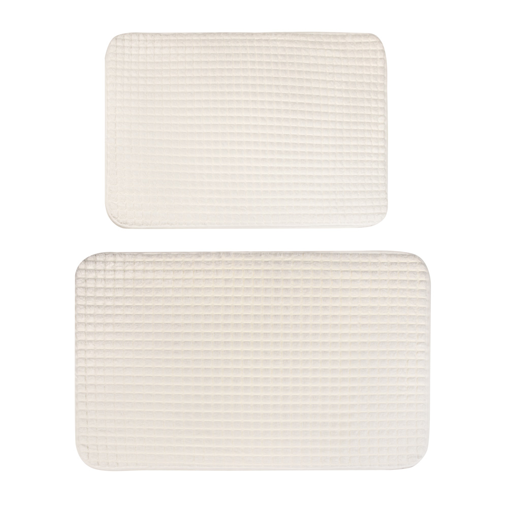 Набор ковриков для ванной  тм VETTA Corn, сетка кукурузная 270г/м², губка, 60х40см+80х50см, молочный, арт.№ 462-835