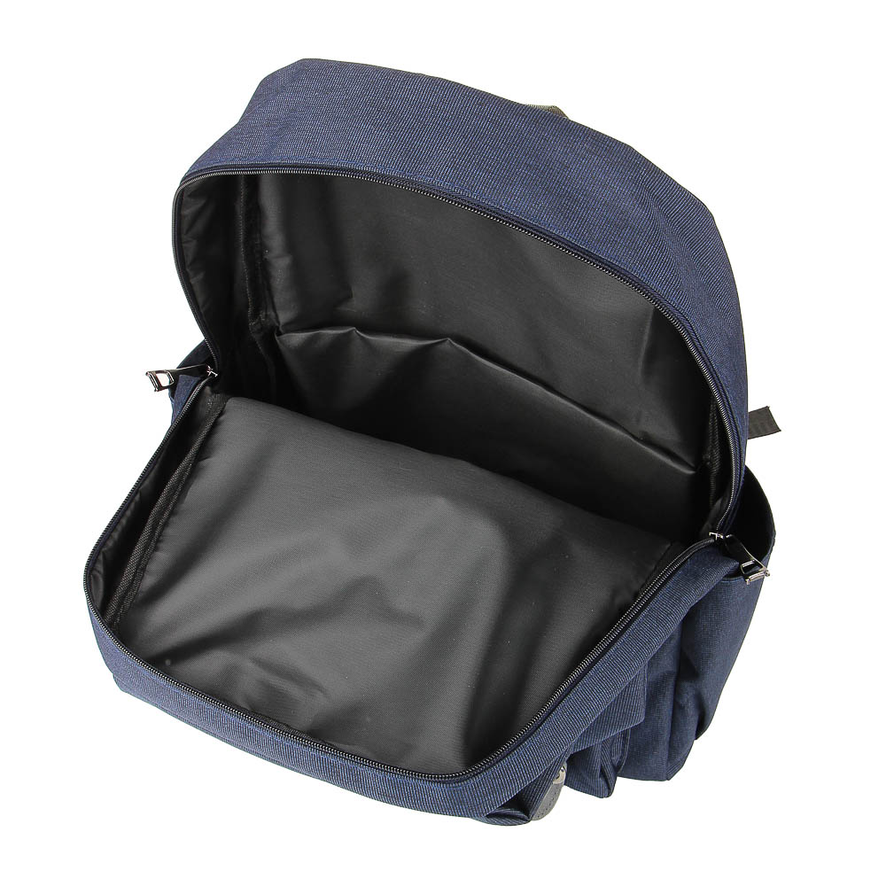 Рюкзак универсальный 43x30x13см, 1 отд., 5 карм., клапан на магнитах, пряжки, ПЭ под ткань, синий, арт.№ 254-624