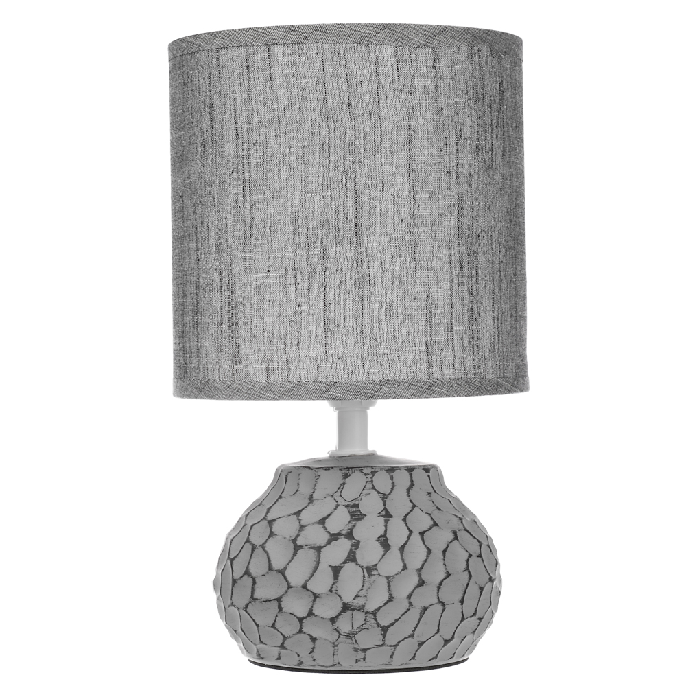 BY Светильник переносной настольный Альмерия, 25 см, Е14, 40 Вт, 230 В, керамика, текстиль, графит, арт.№ 476-441