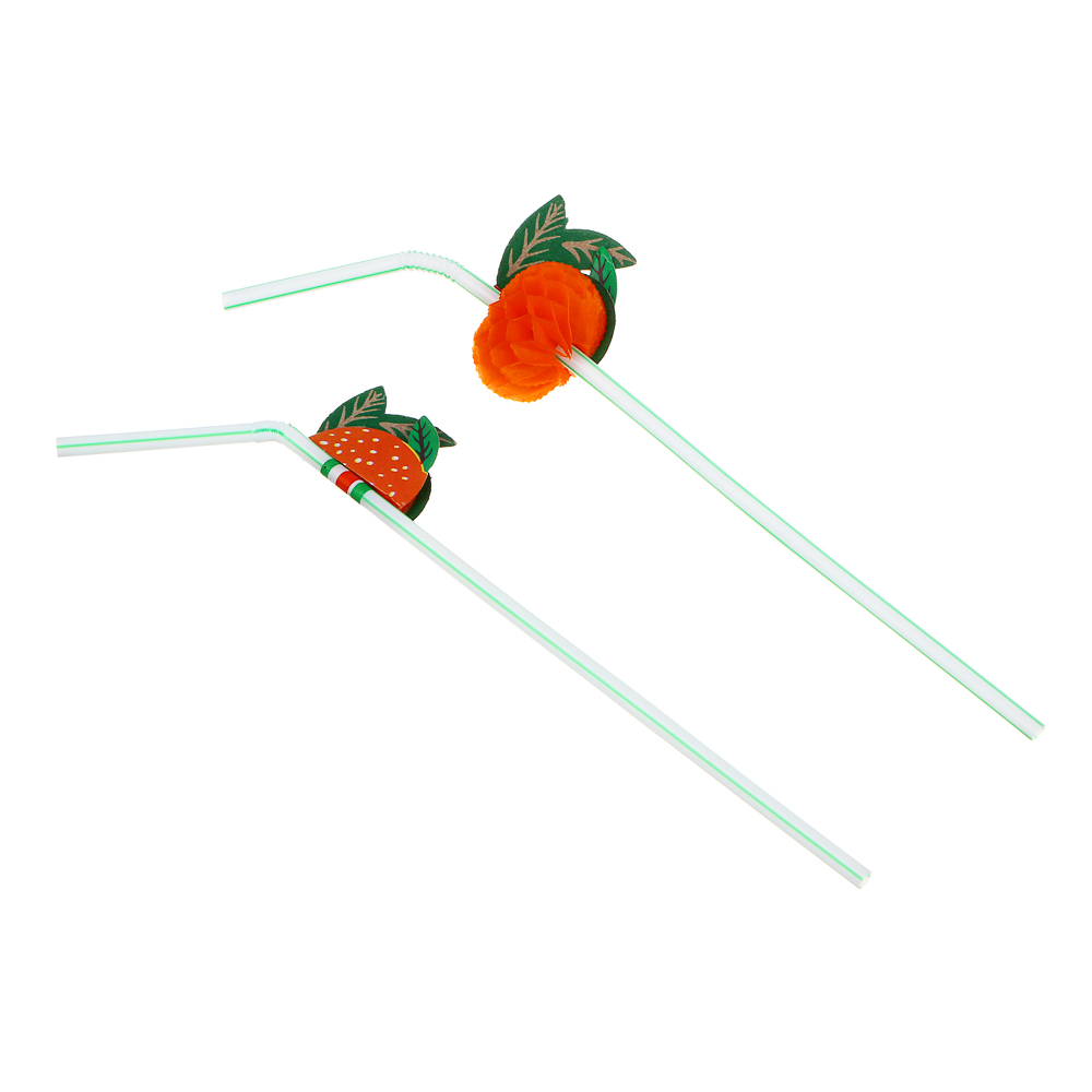 ВСЁГАЗИН Трубочки для напитков 12шт, 240x5мм, "Фрукты", цветные, арт.№ 512-083