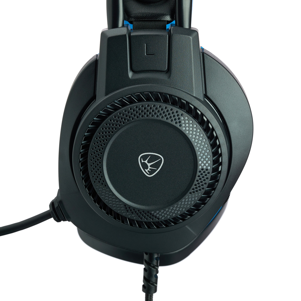 Наушники проводные с микрофоном игровые BY Сabasset 3.5мм 4pin-SPK+MIC 3,2 м, синие, арт.№ 410-081