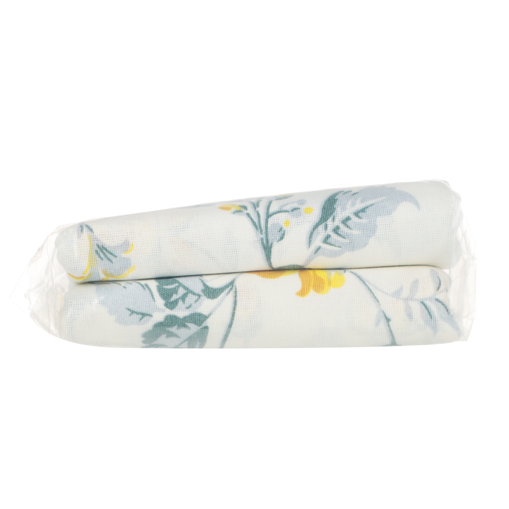 PROVANCE Простыня 2сп, 180х214см, 100% хлопок, бязь, белый / цветы, арт.№ 432-125