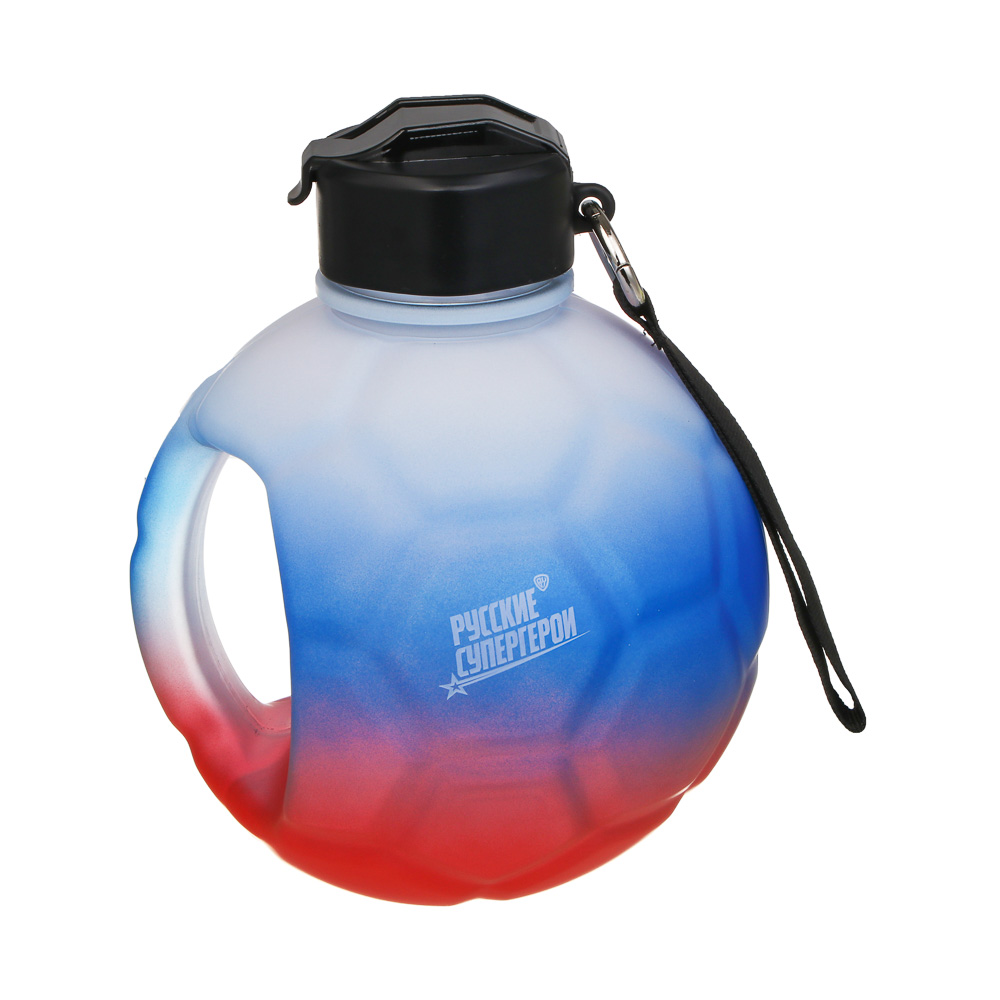 Бутылка для воды в форме мяча, тм BY Русские Супергерои, 2200мл, 21х17,5см, пластик PETG, арт.№ 088-148