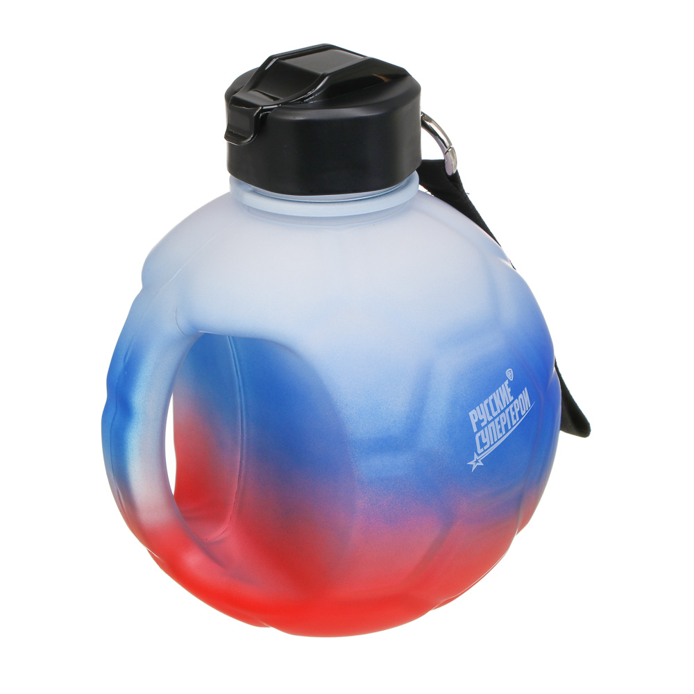 Бутылка для воды в форме мяча, тм BY Русские Супергерои, 2200мл, 21х17,5см, пластик PETG, арт.№ 088-148