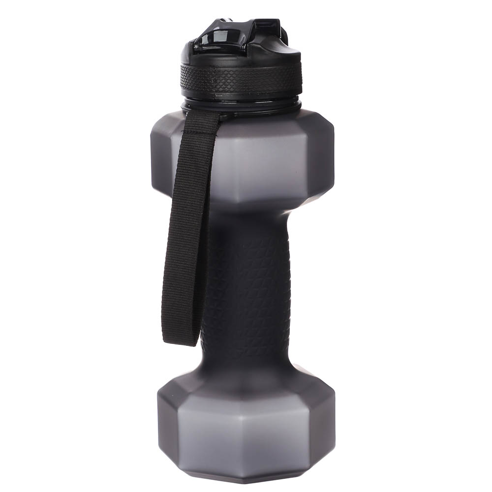 Бутылка спортивная в форме гантели, тм BY Русские Супергерои, 1000мл, 27х10см, пластик PETG, 3 цвета, арт.№ 088-150