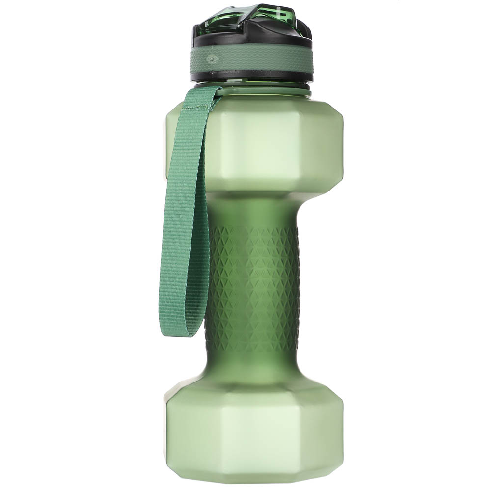 Бутылка спортивная в форме гантели, тм BY Русские Супергерои, 1000мл, 27х10см, пластик PETG, 3 цвета, арт.№ 088-150