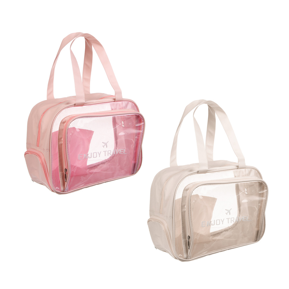 Косметичка с отделением под тапочки, PU, PVC, полиэстер, тм ЮL, 36х25х15 см, 2 цвета, арт.№ 327-363