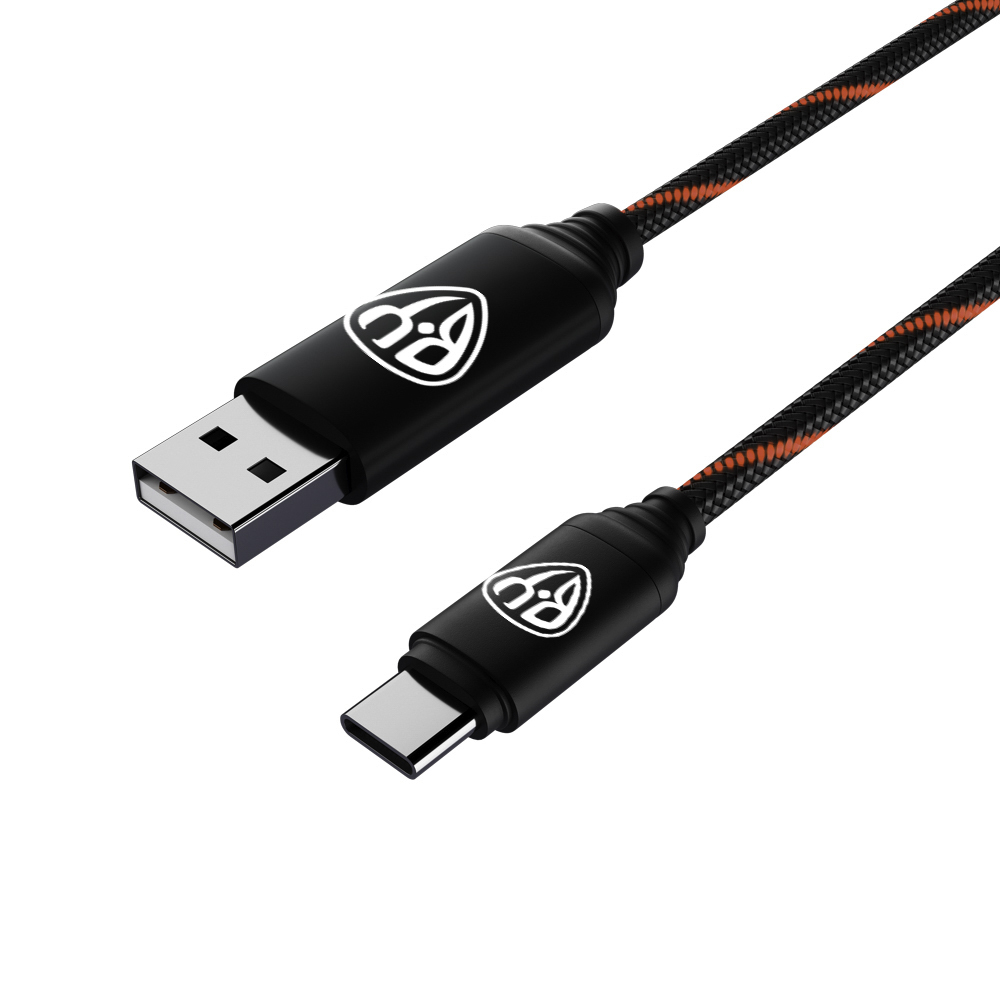 Кабель для зарядки USB(A)-Type C КИРЯ Армированный, 1м, 3А, быстр зар QC3.0, LED подсветка красная, арт.№ 931-400