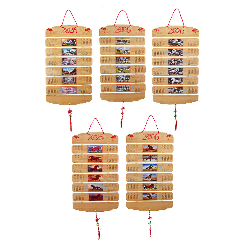 Календарь бамбук таблички, 29x50 см, 5 дизайнов, арт.№ 584-104
