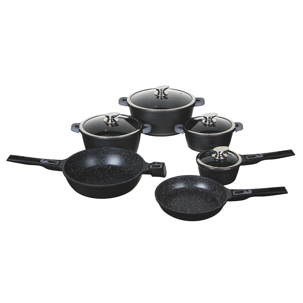SATOSHI Безансон Набор посуды 20пр, антипригарное покрытие мрамор, съемные ручки, индукция, арт.№ 846-536