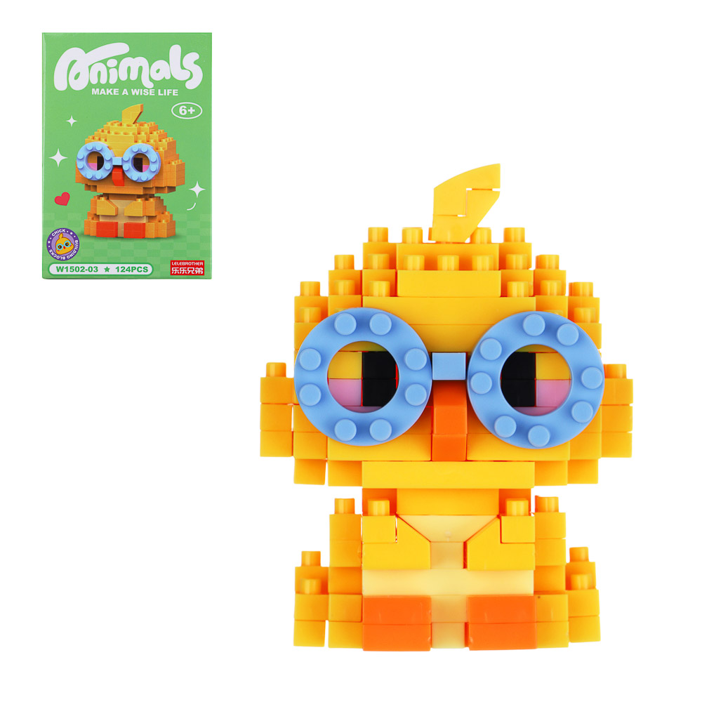 Конструктор мини 3D "Зверюшики", ABS, 7,8х4,1х11,3см, 6 видов, арт.№ 858-074