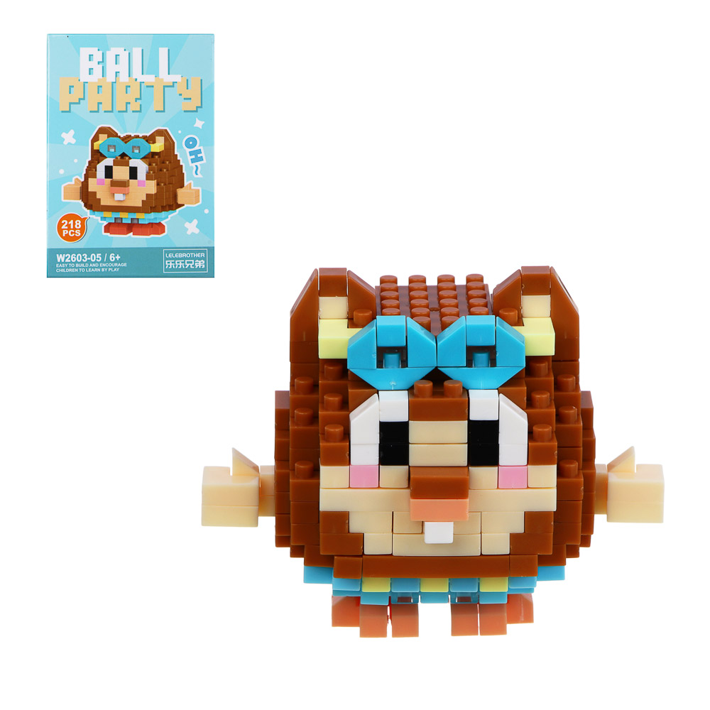 Конструктор мини 3D "Кругляшики", ABS, 7,8х4,1х11,3см, 6 видов, арт.№ 858-075