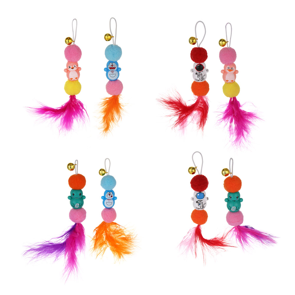 Набор игрушек для кошек тм VETTA, пластик, перо, 18см, 2шт, арт.№ 273-570