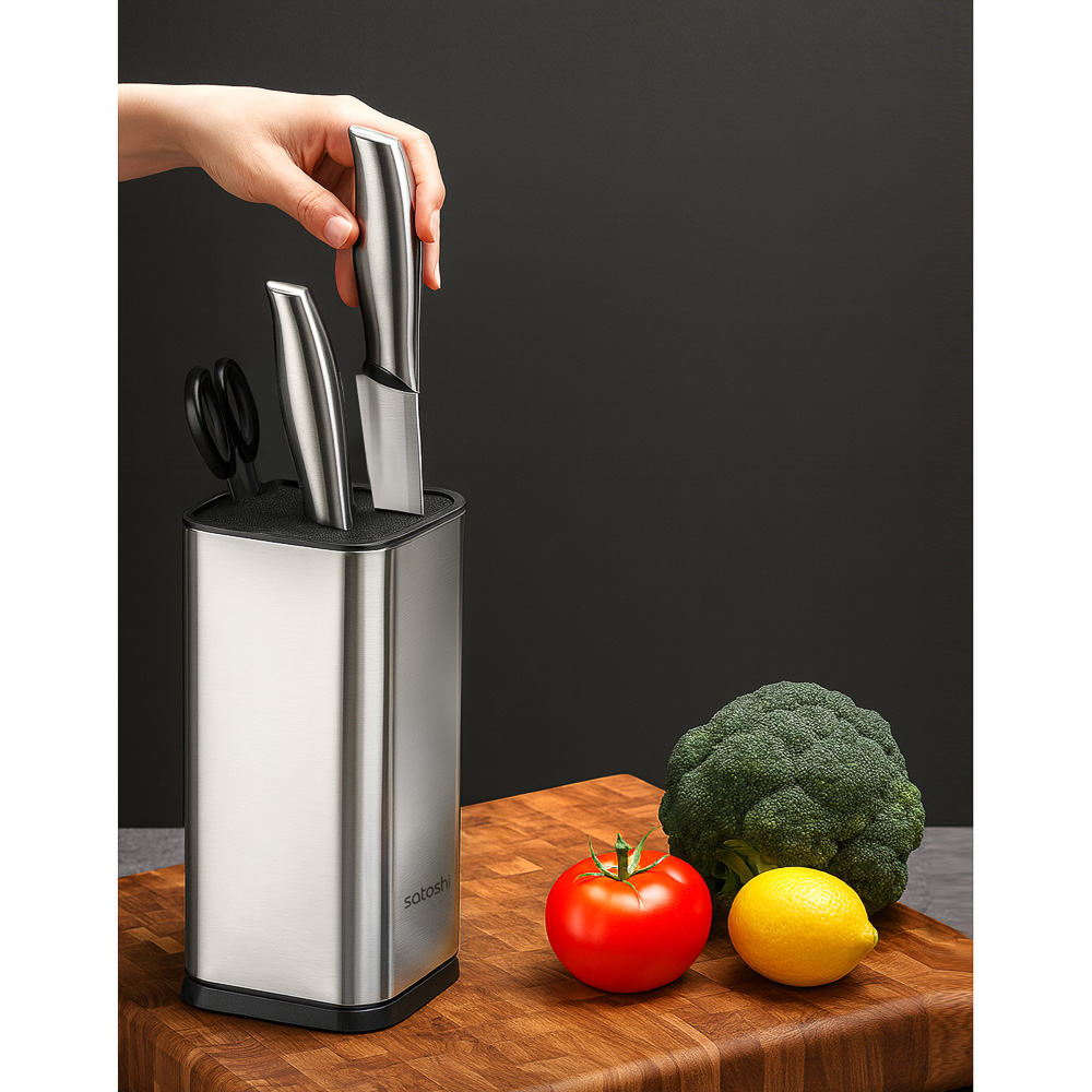 SATOSHI Комман Подставка для ножей 10х23см, полипропиленовые разделители, арт.№ 803-375